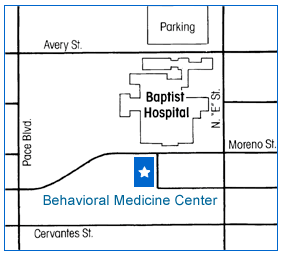 Map of Baptist Behavioral Health Unit
