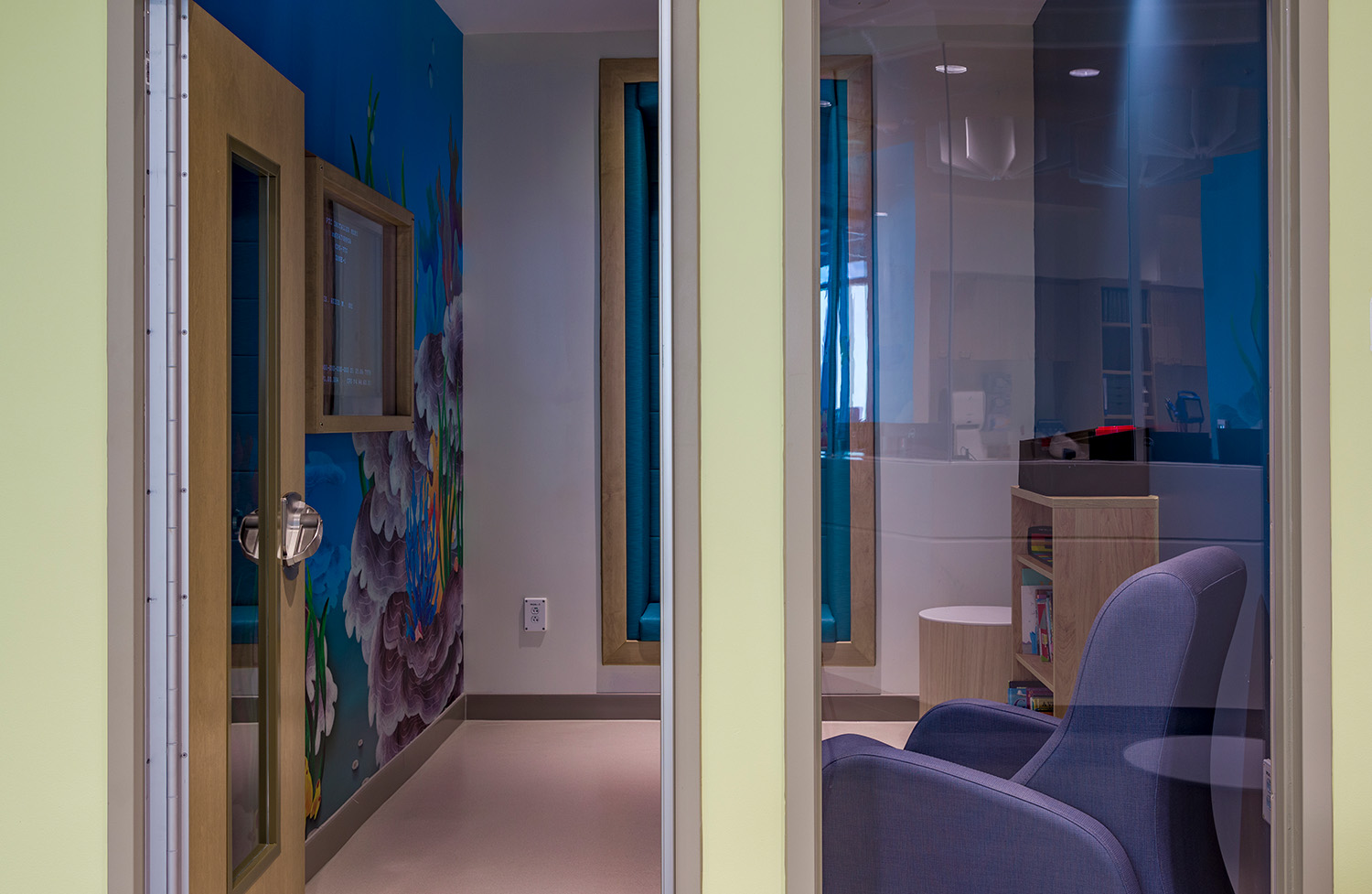 A reading room at the Behavioral Health Unit