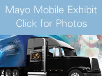 Mayo Exhibit truck graphic linking to Mayo Exhibit truck photos
